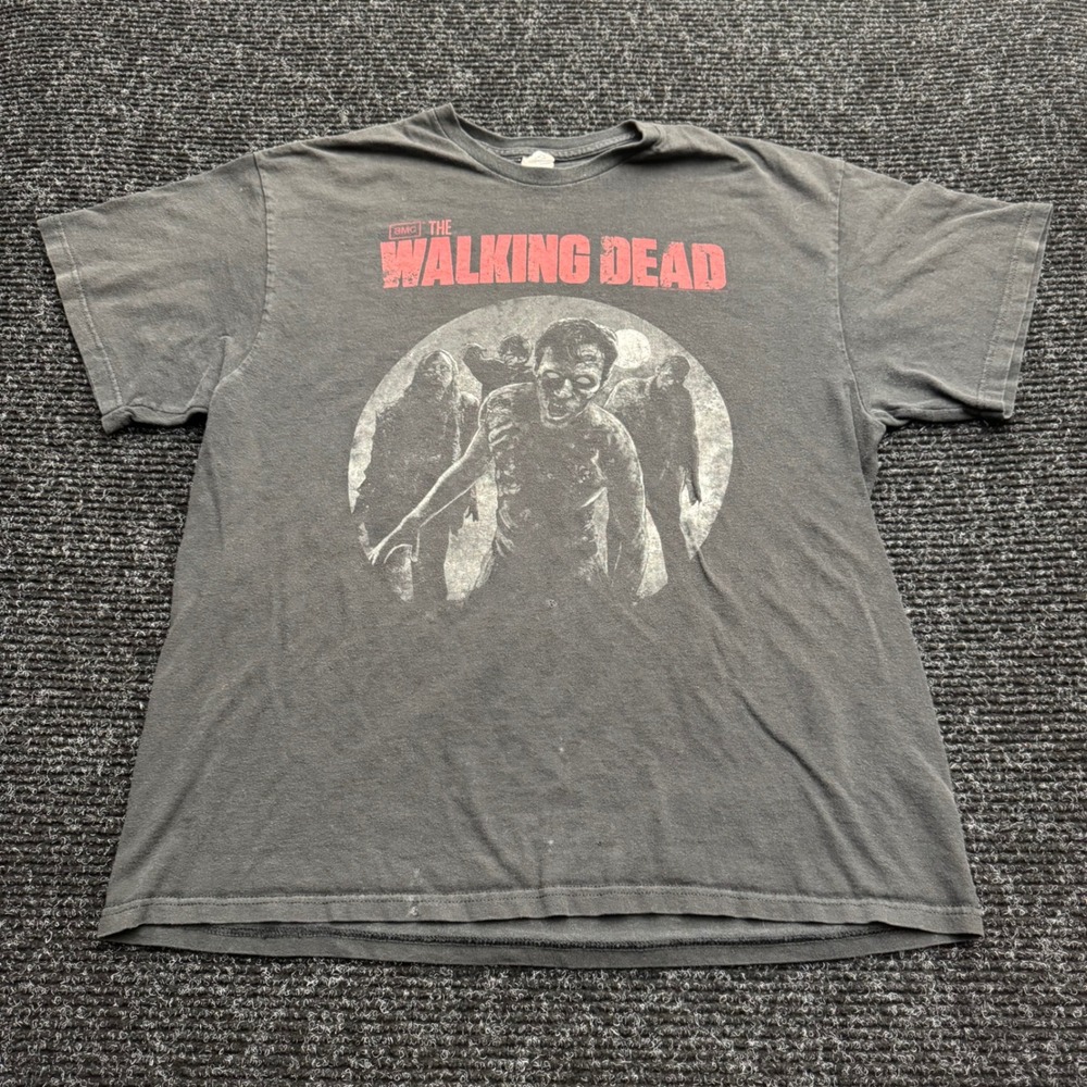 AMC The Walking Dead Graphic T-Shirt Mens XL Black Horror TV Show Promo Tee